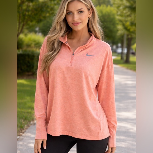 Nike Tops - Nike Dri-FIT Half-Zip Pullover Women's Size L | Pink | Like New Running Top
